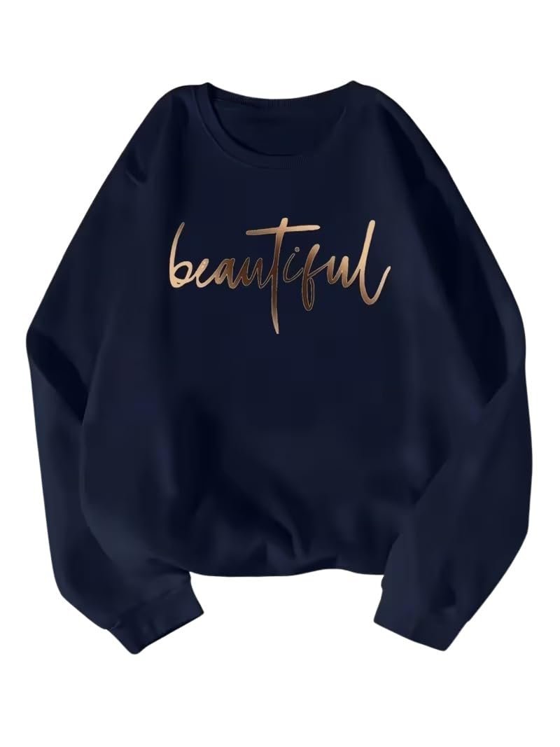 Women Oversized Casual Loose Fit Winter Wear Sweatshirt | Soft Warm Winter Pullover | Fleece Crew Neck Sweatshirt for Women & Girls