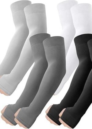 3 Pair Let's Silim Arm Sleeves for Men & Women | UV Protection Hand Sleeve with Thumb for Men & Women | Sun Protection With Cooling Compression for Outdoor Activities |