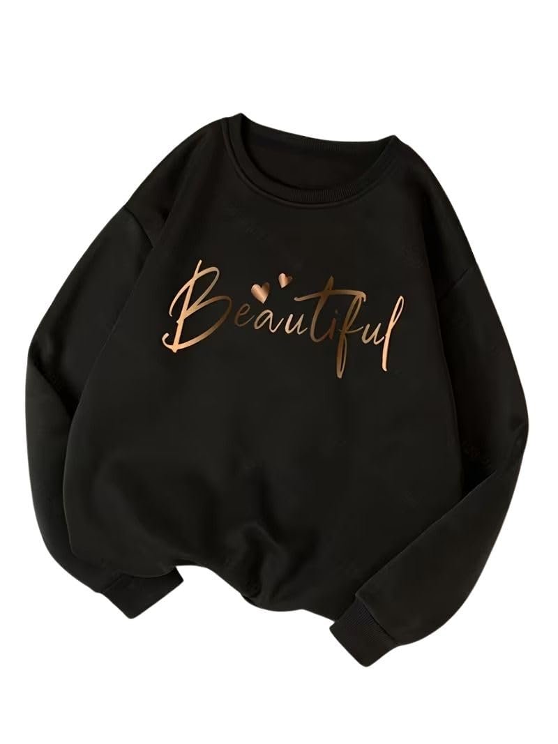 Women Oversized Casual Loose Fit Winter Wear Sweatshirt | Soft Warm Winter Pullover | Fleece Crew Neck Sweatshirt for Women & Girls - Image 12