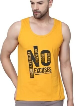 Men Sleeveless Tank Top Athletic Gym Vest Round Neck Inner Fit Cotton Blend Workout Under Wear for Training Fitness Sports Casual Use