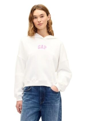 Gap Women Graphic Printed Relaxed Fit Full Sleeve Hoodie