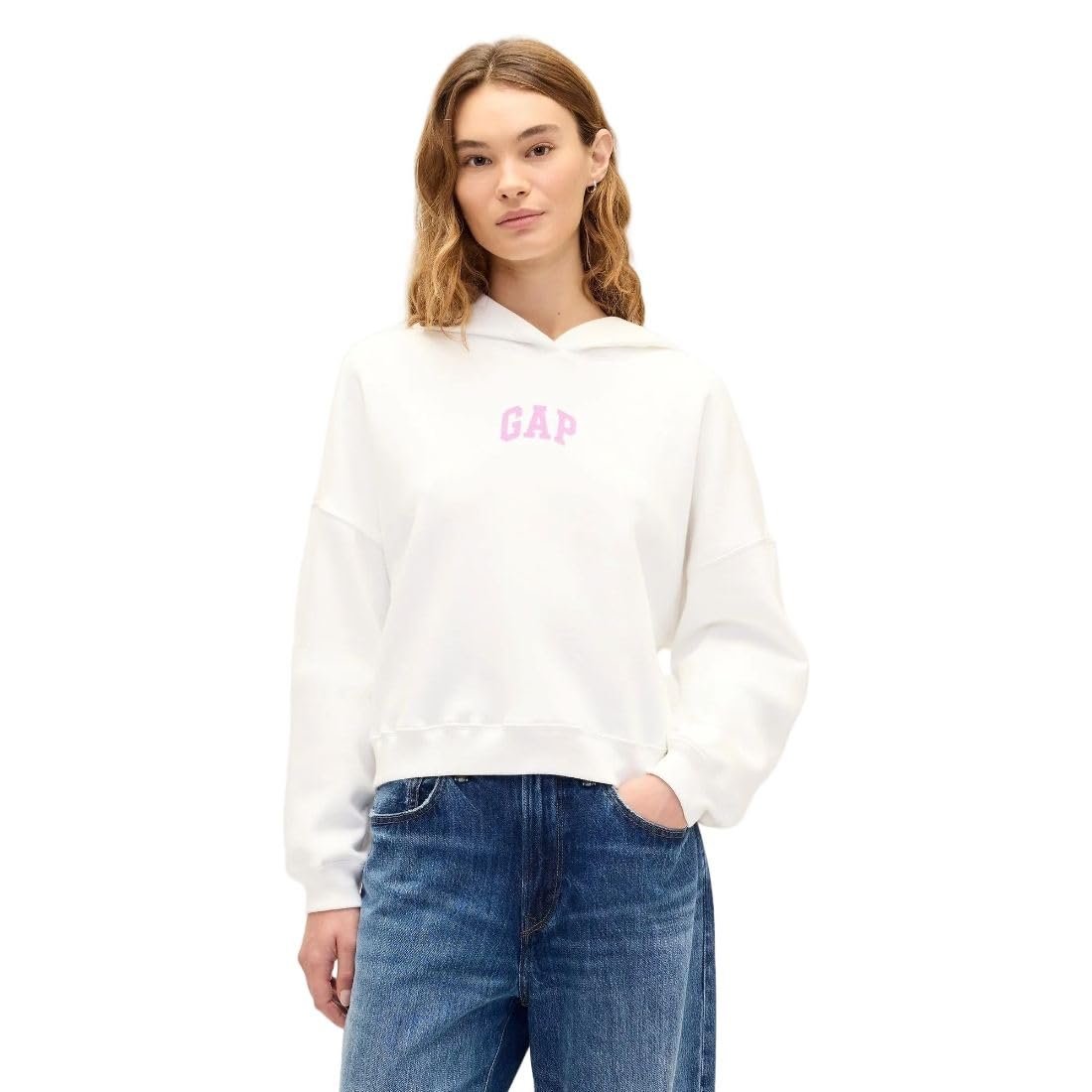 Gap Women Graphic Printed Relaxed Fit Full Sleeve Hoodie