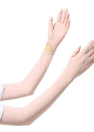 PALAY® Hand Gloves for Sun Protection with Arm Sleeves for Women Men, Nylon Ice Silk Sun Protection Gloves Women Cooling UV Hand Cover Arm Sleeves for Bike Riding - Anti-slip