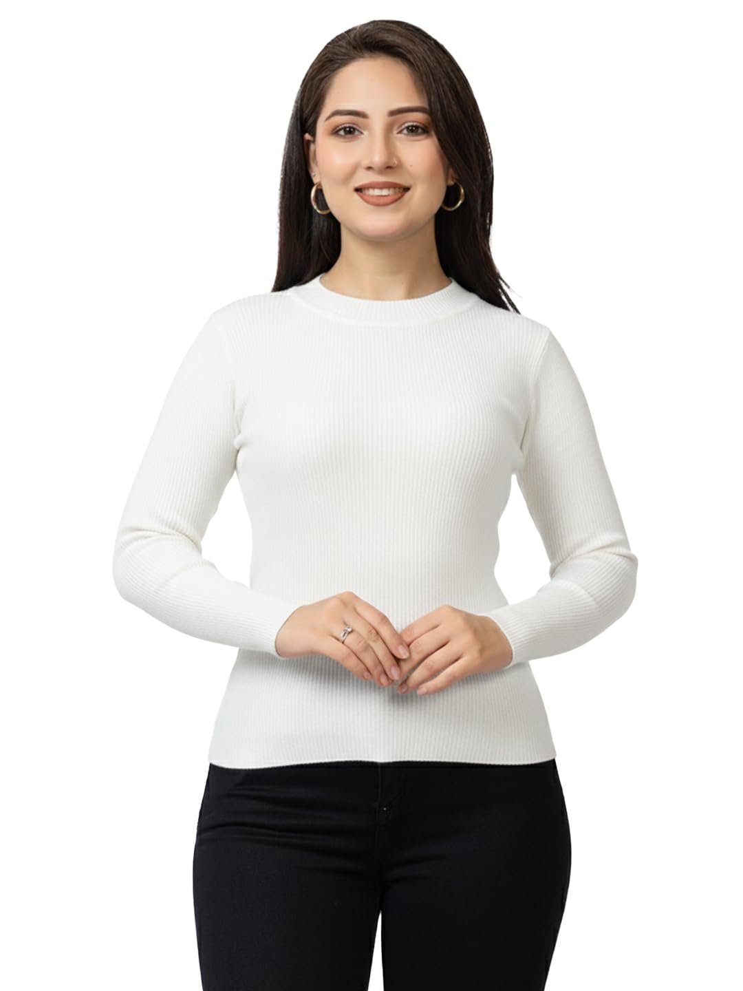 LASOON Women's Woolen Yarn Skivi Top Sweater | Warm High Neck Winter Wear | Soft & Stretchable Free Size Pullover for Women - Image 11