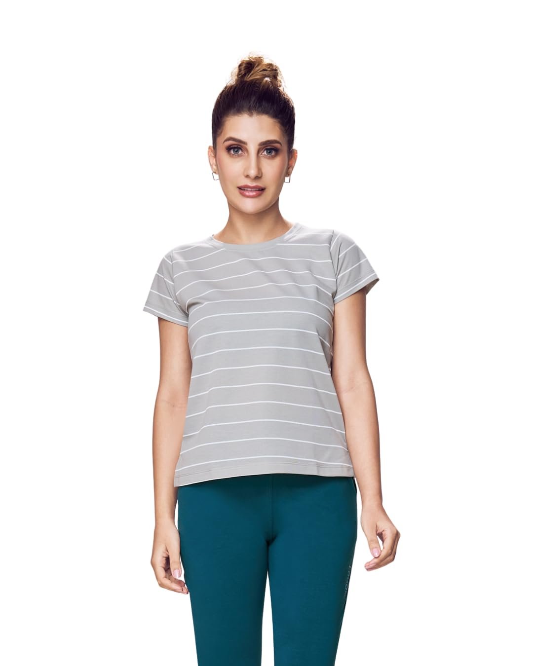 Lango Women T Shirt Cotton Blend – Crew Neck Short Sleeve Striped Womens Tshirt | Regular Fit Casual T-Shirt for Woman | Soft Breathable Women Tees - Image 3