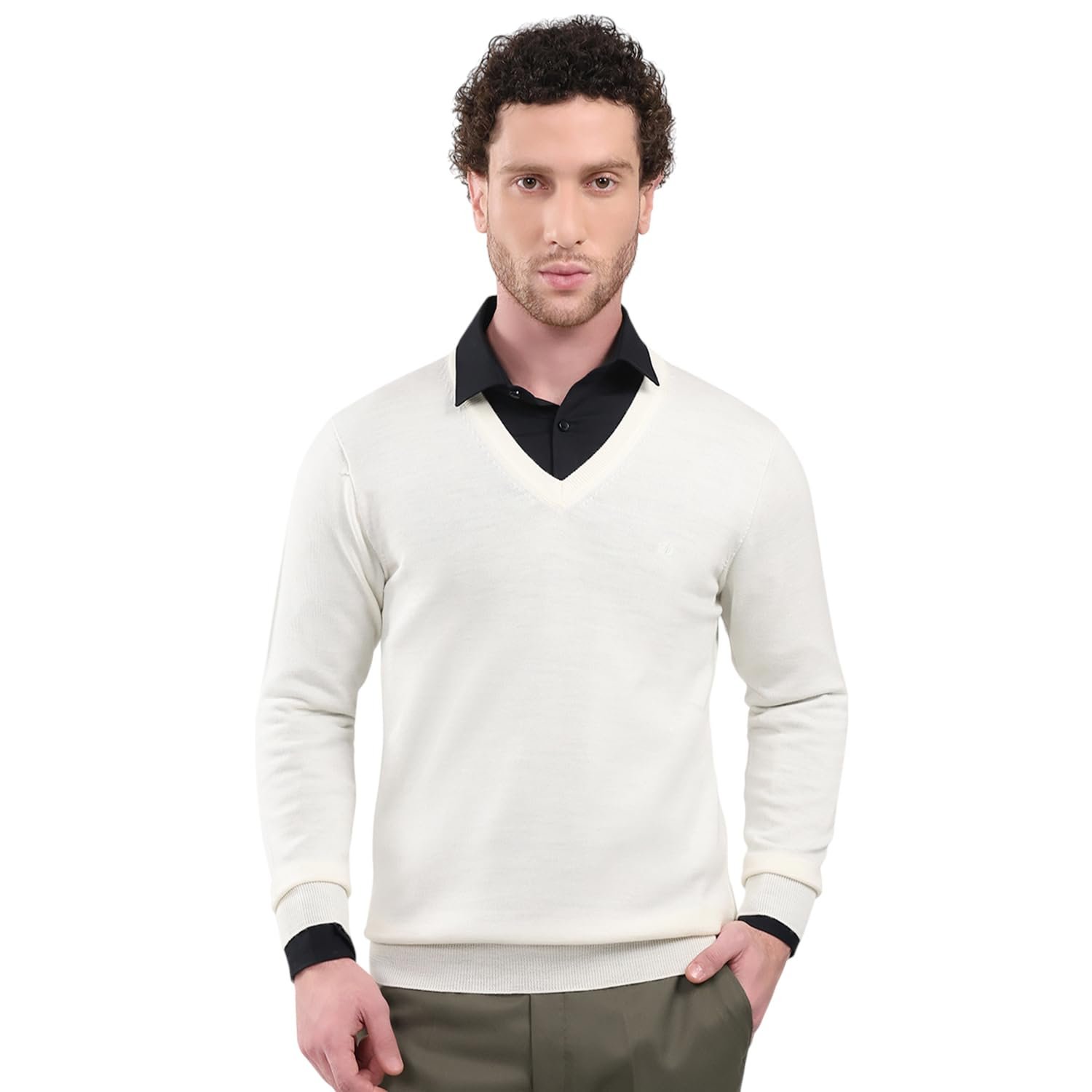 Monte Carlo Men's V Neck Full Sleeve Pullover | Warm Woolen Sweater for Men |Soft Comfortable Knitted Winter Wear for Men - Image 3