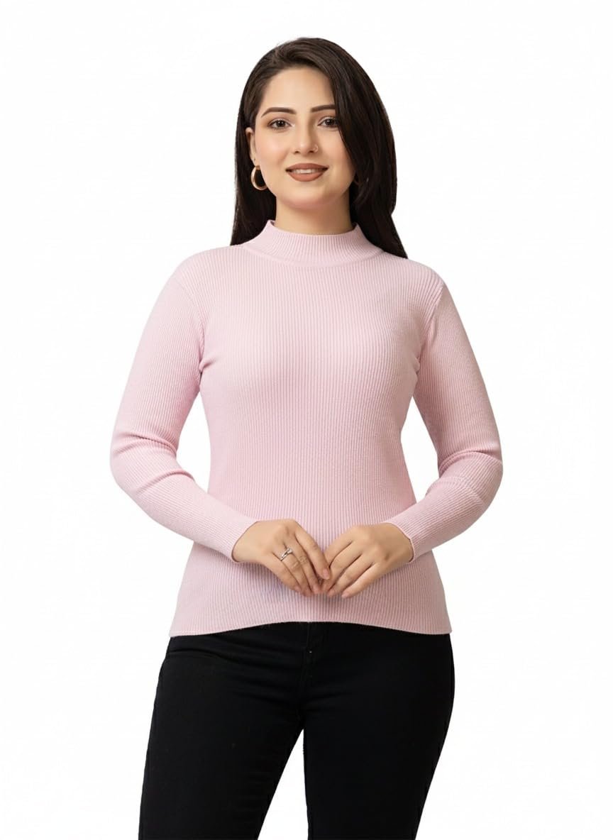 LASOON Women's Woolen Yarn Skivi Top Sweater | Warm High Neck Winter Wear | Soft & Stretchable Free Size Pullover for Women - Image 10