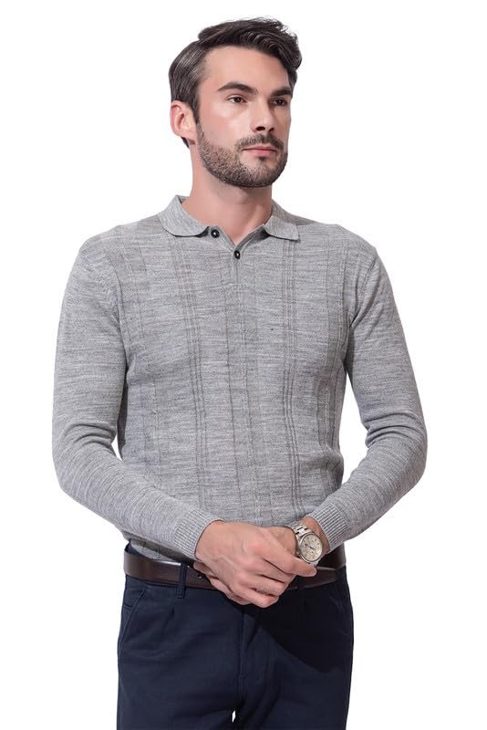 Armisto Men's Woollen Polo T-Shirt/Woolmark Certified/Long Sleeves