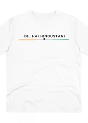 Generic Men's PC Cotton Dil Se Hindustani Printed T Shirt (Color: White, Thread Count: 180GSM)