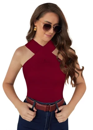 Generic Women's Western Wear Hosiery T Shirts (Maroon)