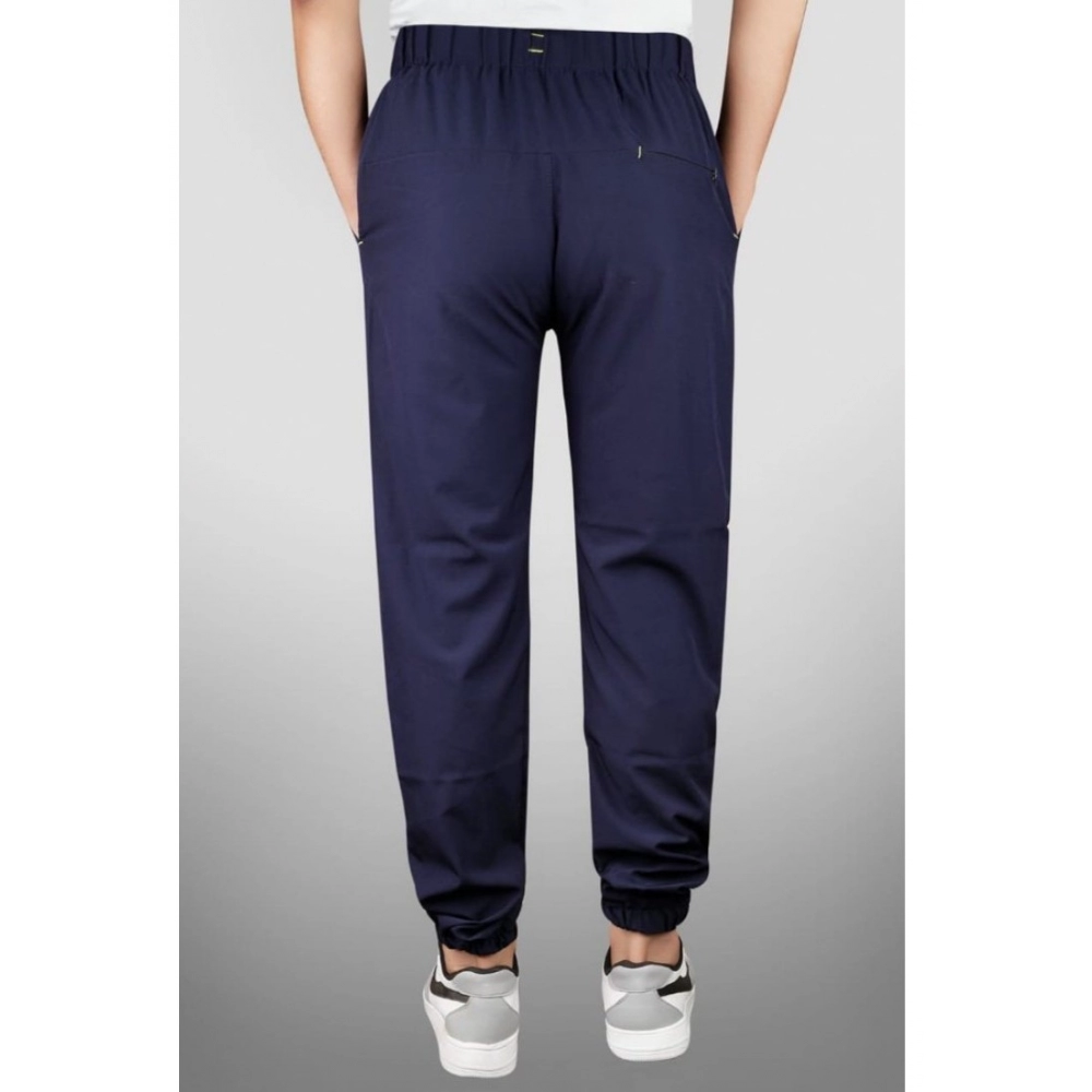 Generic Men's Polyster Solid Track Pant-Lower (Navy Blue) - Image 2