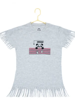 Generic Girl's Casual Short Sleeve Printed Cotton T Shirt (Grey)