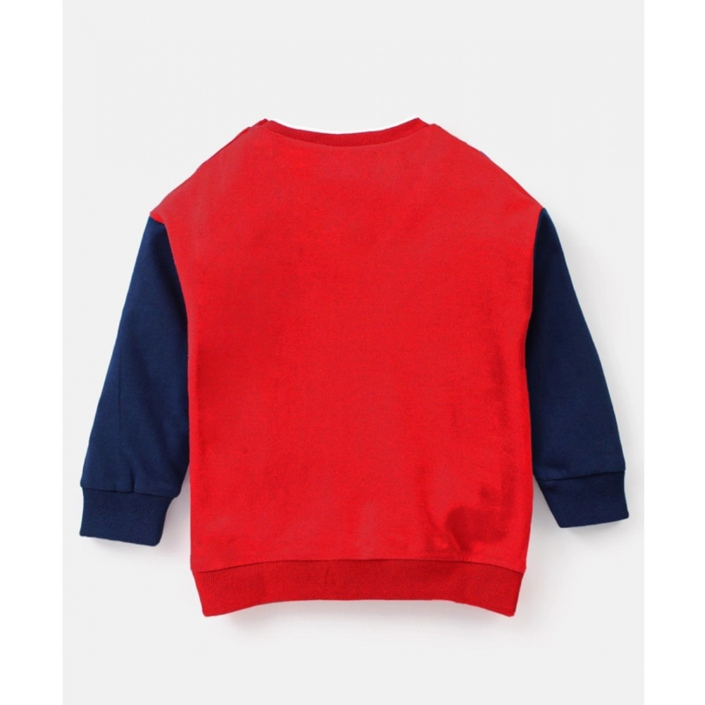 Generic Boy's Casual Full Sleeve Printed Cotton T Shirt With Pant (Red) - Image 5