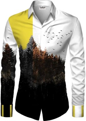 Generic Men's Casual Floral Printed Cotton Blend Unstitched Shirt Fabric 1.6 Mtrs (Multicolor)