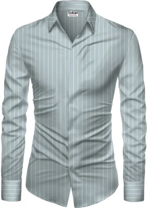 Generic Men's Casual Floral Printed Cotton Blend Unstitched Shirt Fabric 1.6 Mtrs (Grey)