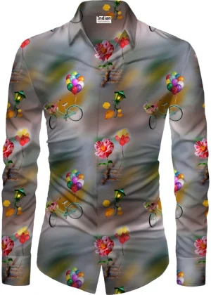 Generic Men's Casual Floral Printed Cotton Blend Unstitched Shirt Fabric 1.6 Mtrs (Multicolor)