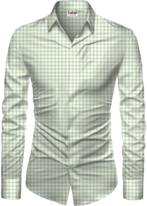 Generic Men's Casual Floral Printed Cotton Blend Unstitched Shirt Fabric 1.6 Mtrs (Green)