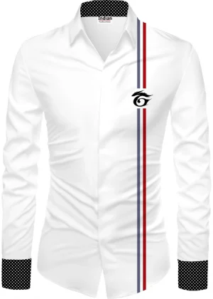 Generic Men's Casual Floral Printed Cotton Blend Unstitched Shirt Fabric 1.6 Mtrs (White)