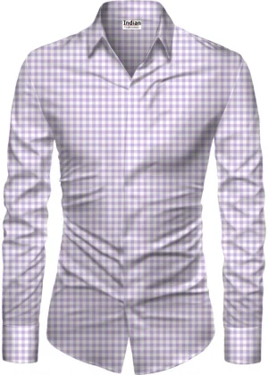 Generic Men's Casual Floral Printed Cotton Blend Unstitched Shirt Fabric 1.6 Mtrs (Purple)