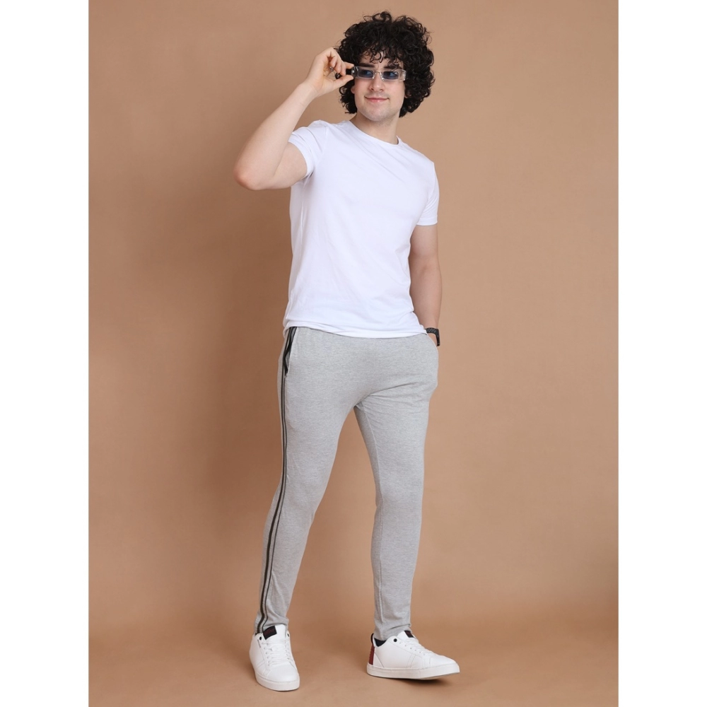 Generic Men's Casual Cotton Striped Full Length Track Pant (Greymelange) - Image 2