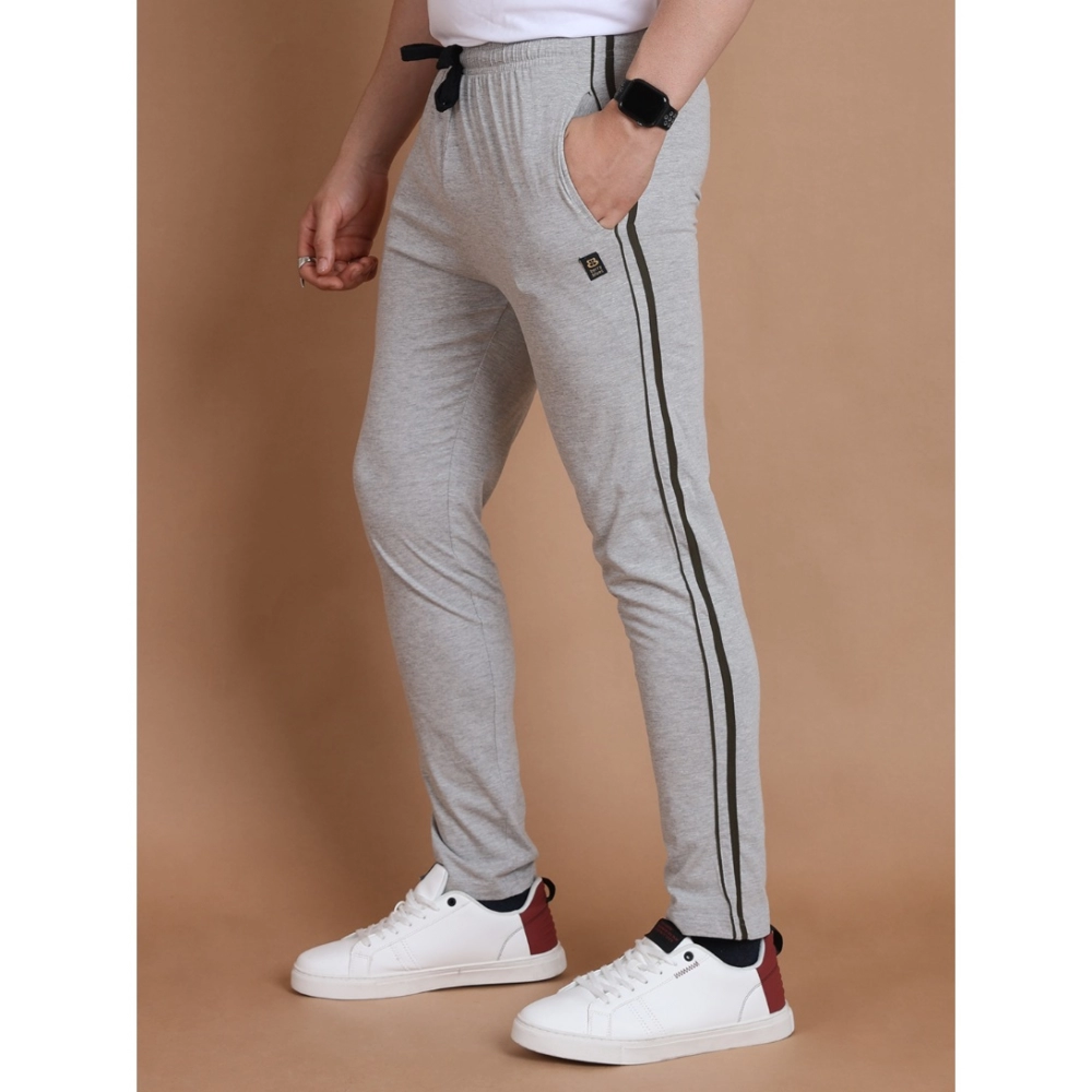 Generic Men's Casual Cotton Striped Full Length Track Pant (Greymelange) - Image 5