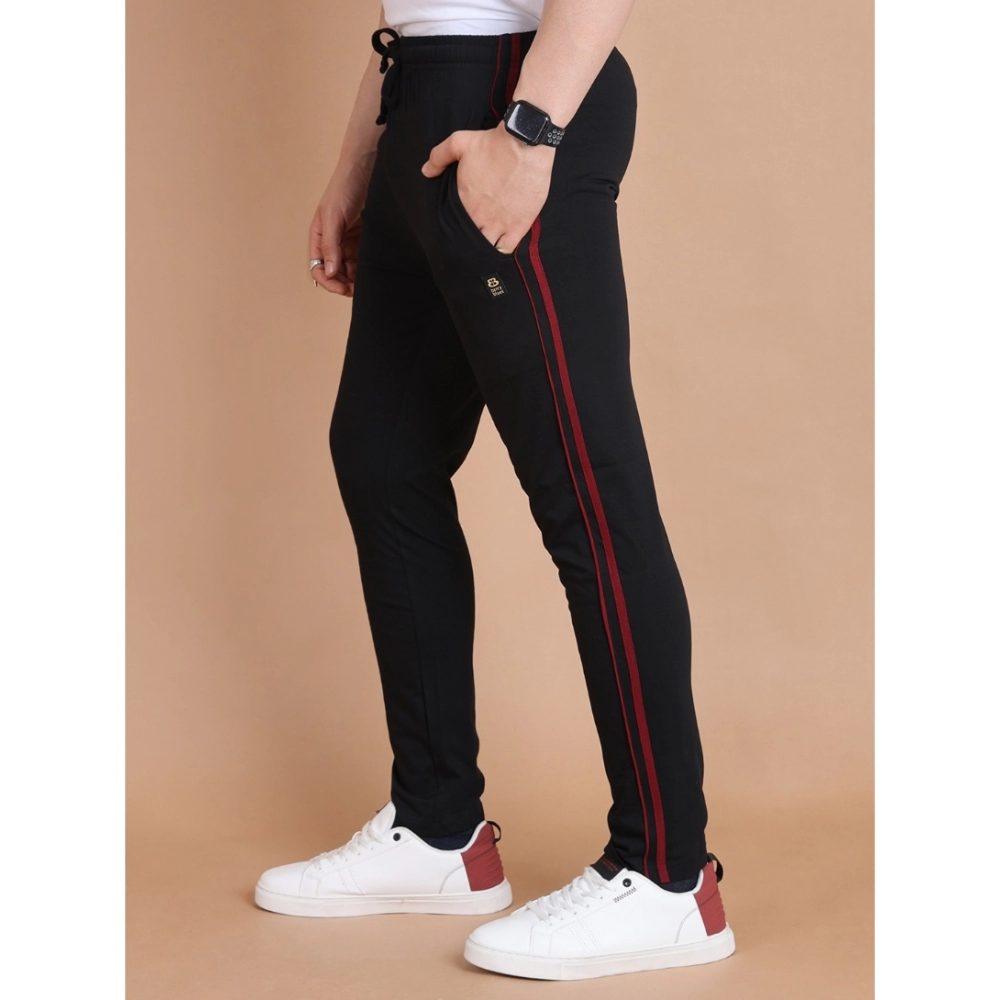 Generic Men's Casual Cotton Striped Full Length Track Pant (Black) - Image 5