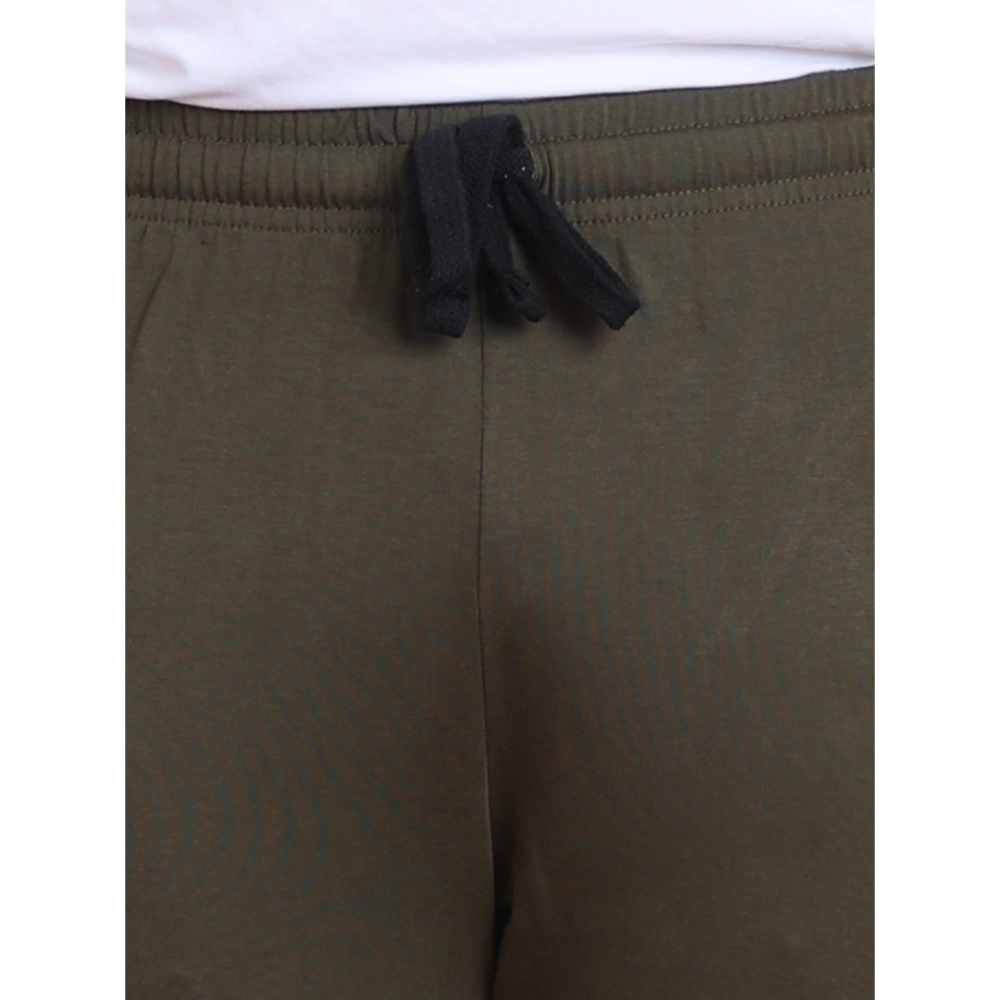 Generic Men's Casual Cotton Striped Full Length Track Pant (olive) - Image 3