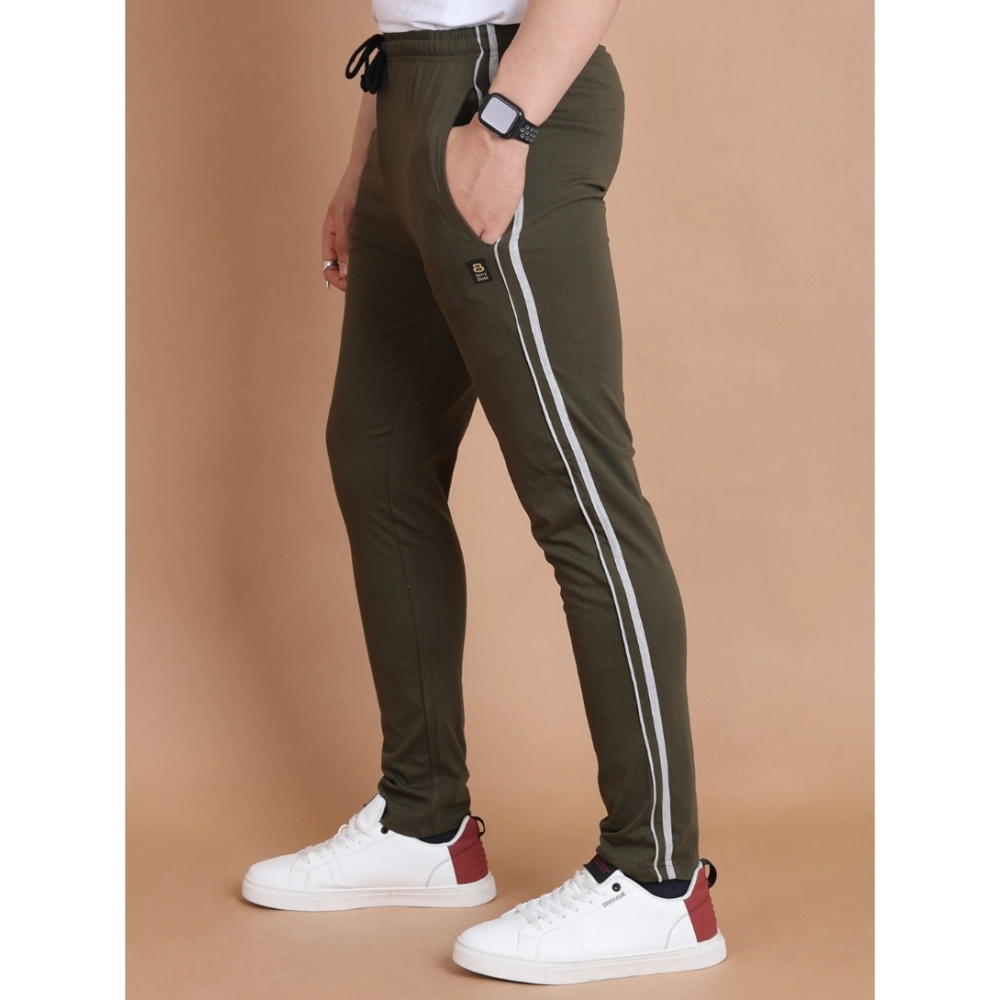 Generic Men's Casual Cotton Striped Full Length Track Pant (olive) - Image 5
