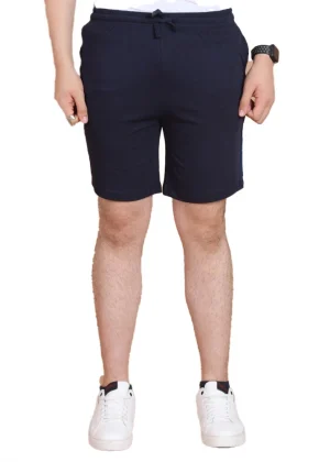 Generic Men's Casual Cotton Striped Above knee Shorts (Navy)