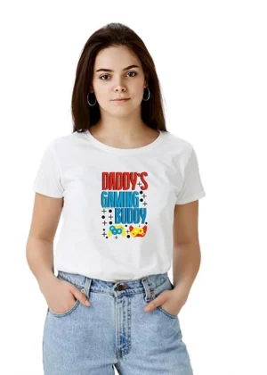 Generic Women's Polyester Solid Printed Round Neck Half Sleeve T-shirt (White)