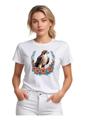 Generic Women's Polyester Solid Printed Round Neck Half Sleeve T-shirt (White)