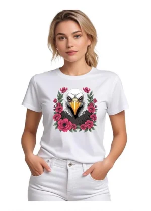 Generic Women's Polyester Solid Printed Round Neck Half Sleeve T-shirt (White)