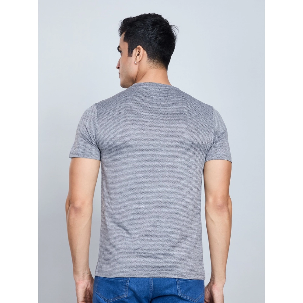 Generic Men's Casual Nylon Solid Half Sleeve Round Neck T-Shirt (Black) - Image 4