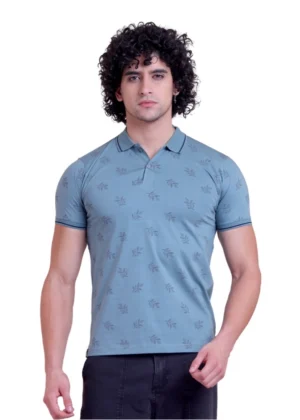 Generic Men's Casual Cotton Printed Half Sleeve Round Neck T-Shirt (Green)
