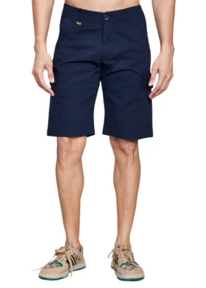 Generic Men's Casual Cotton Solid Knee Length Cargo Shorts (Navy)