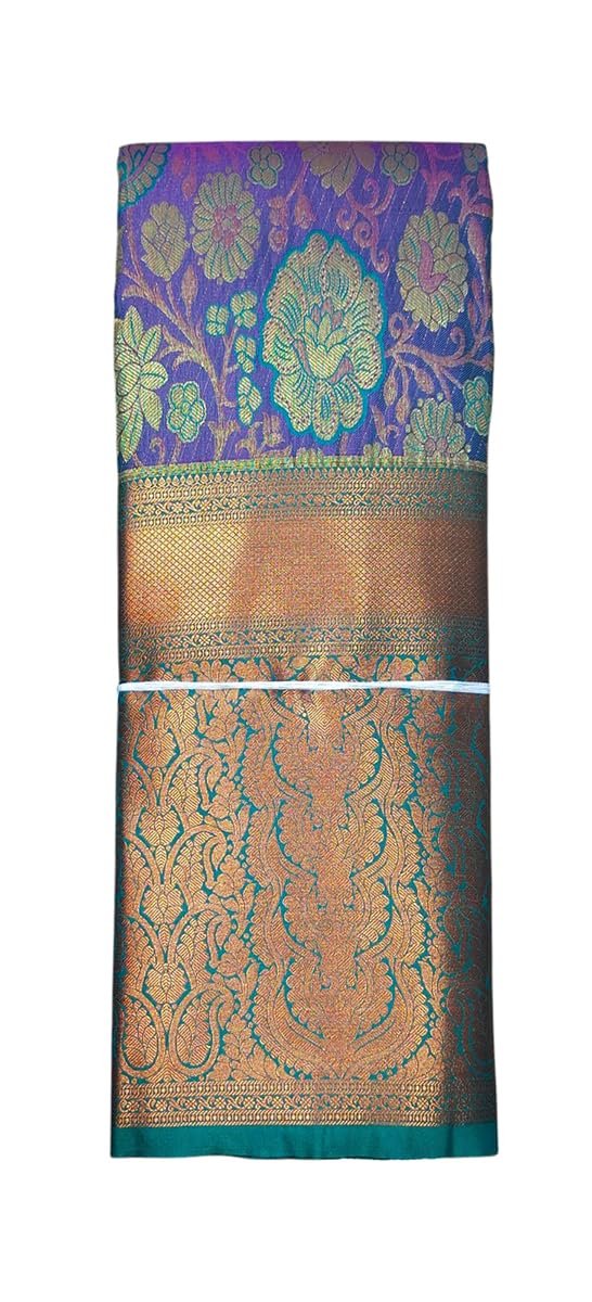VFCollections Women's Kanchipuram Silk Pure Pattu Sarees With Blouse - Image 3