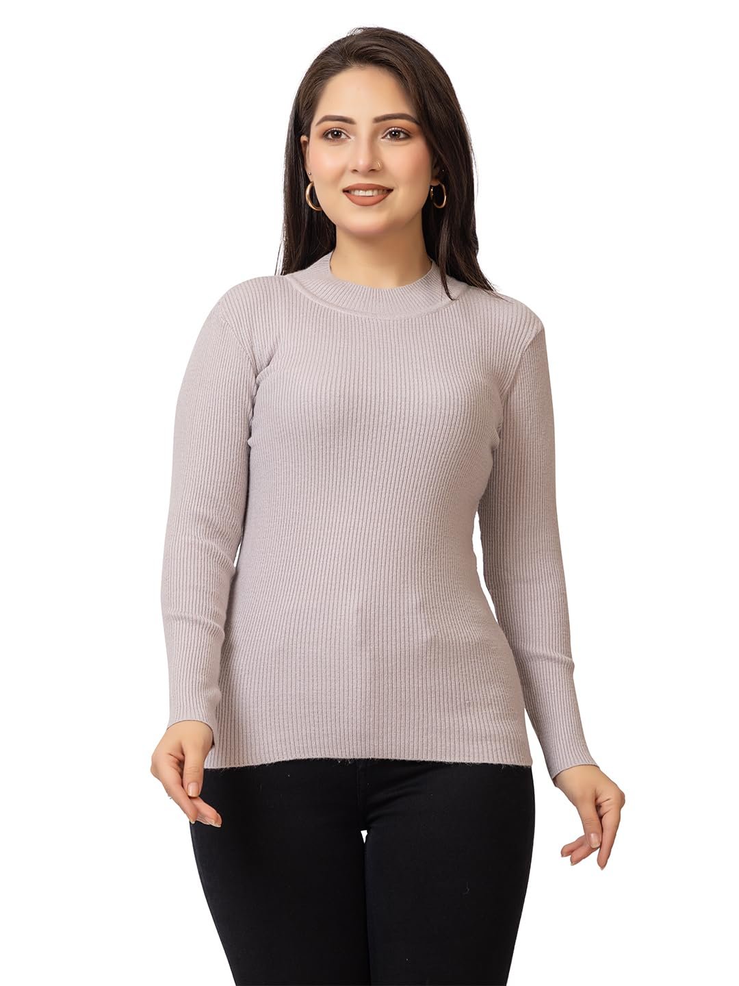 LASOON Women's Woolen Yarn Skivi Top Sweater | Warm High Neck Winter Wear | Soft & Stretchable Free Size Pullover for Women - Image 14