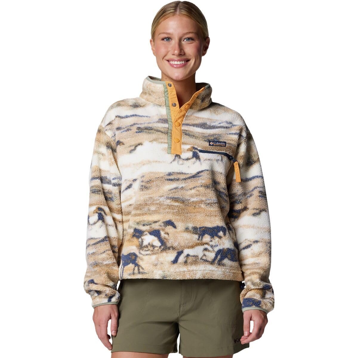 Columbia Women Helvetia II Printed Cropped Snap Hiking and Trekking Pullover