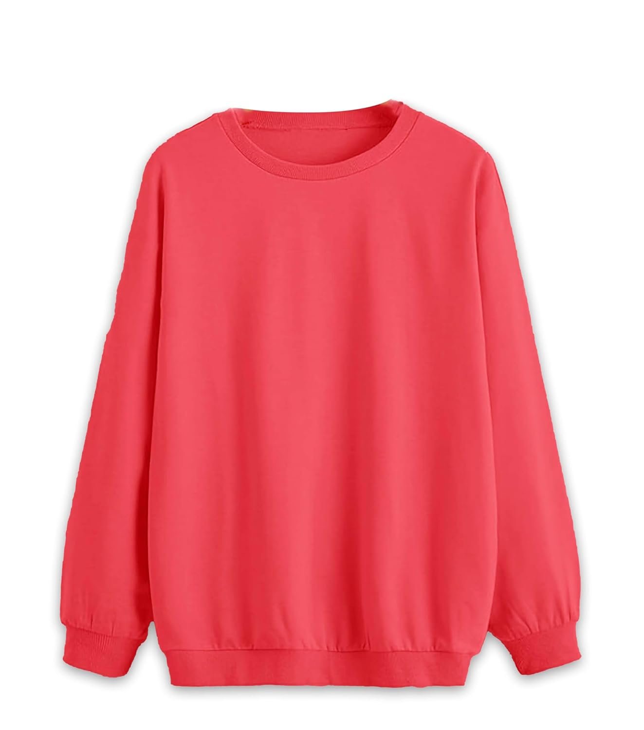Mack Jonney Solid Round Neck Cotton Fleece Sweatshirt for WOMEN-VMACK639269 - Image 4