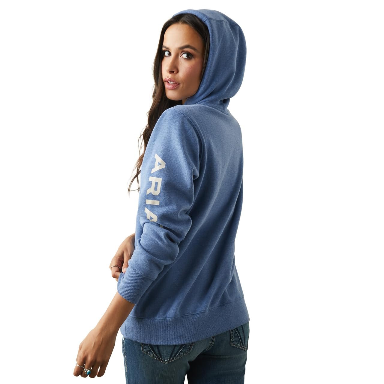 ARIAT Men's WMS Logo Hood Charcoal Heather - Image 19