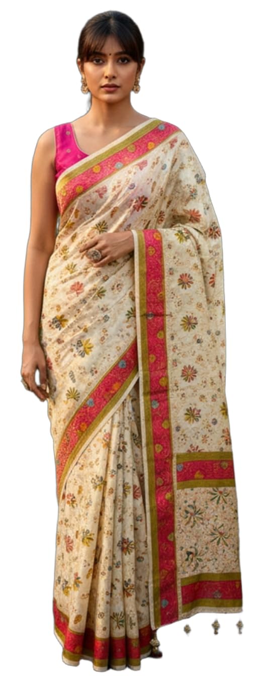 Glory Sarees Women's Luxurious Satin Pure Silk Original Saree Position Print Work Banarasi Kanjivaram Style Saree With Blouse Piece(Elegant109_Parent) - Image 3