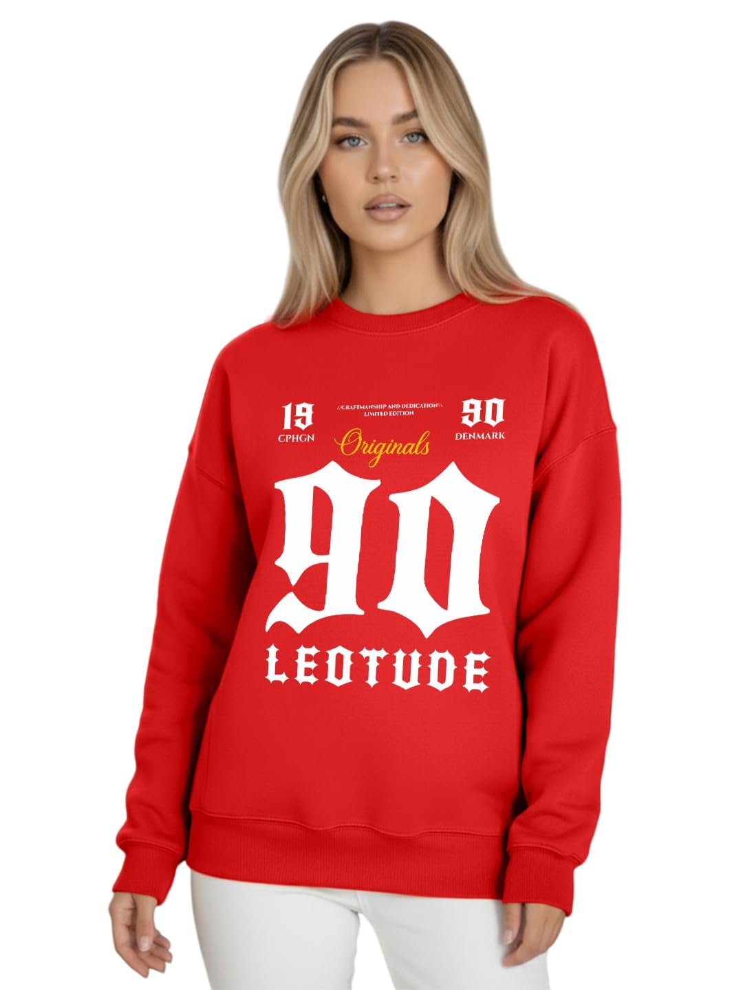 LEOTUDE Women's Boyfriend Fit Loopknit Sweatshirt | Full Sleeve Drop Shoulder | Sweatshirt for Women - Image 61