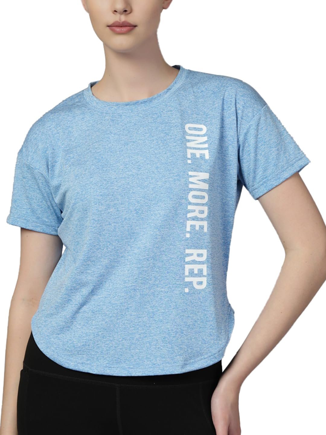 CHKOKKO Womens Stylish Activewear Quick Dry Lightweight Breathable Printed Round Neck Half Sleeve Regular Fit Gym T Shirt for Sports Yoga and Training - Image 8