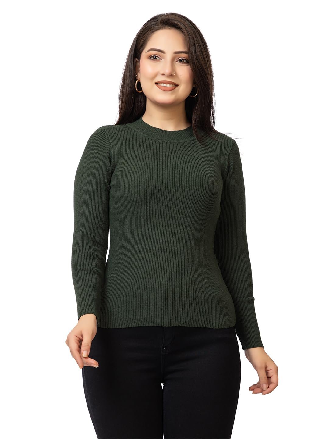 LASOON Women's Woolen Yarn Skivi Top Sweater | Warm High Neck Winter Wear | Soft & Stretchable Free Size Pullover for Women - Image 6