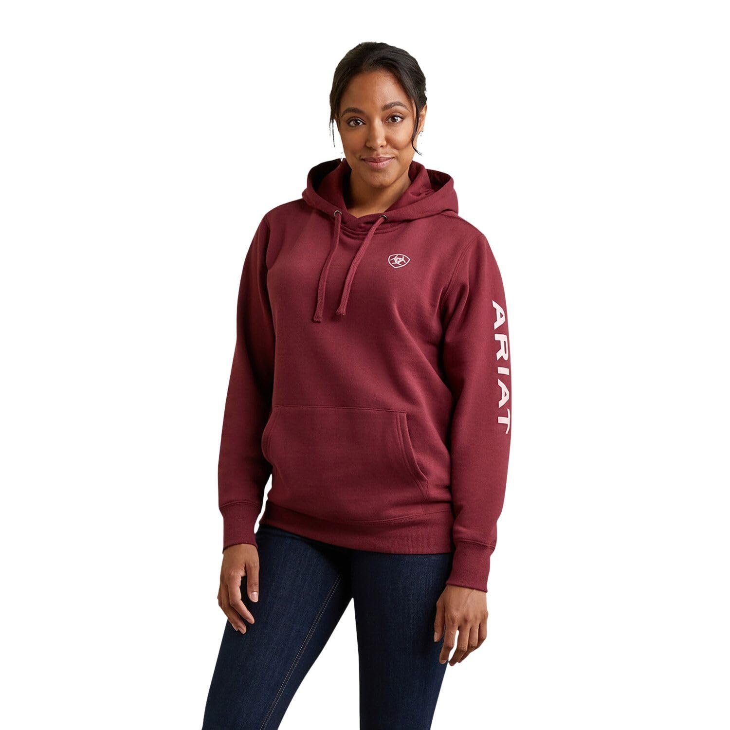 ARIAT Men's WMS Logo Hood Charcoal Heather - Image 4