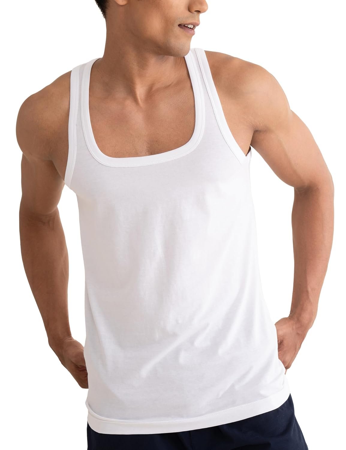 DAMENSCH Neo-Cotton Square Neck Vest for Man, Anti-Bacterial Vest Pack, Shape Retaining Mens, 100% Cotton Banyan for Men, Buttery Soft Inner Baniyan - Image 3