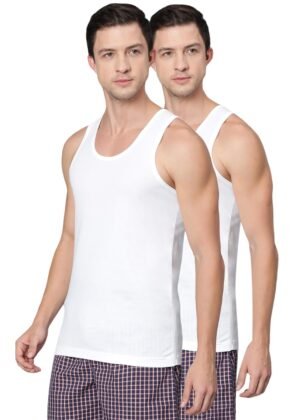 Van Heusen Men's Cool It Vest – Pack of 2 | 100% Combed Cotton | Keeps you 3degrees cooler | N9 Cool It Technology | Doesn't lose shape , Moisture‑Activated Heat Reduction | Super Soft | Scoop Neck| Cool Vest | Style 10075