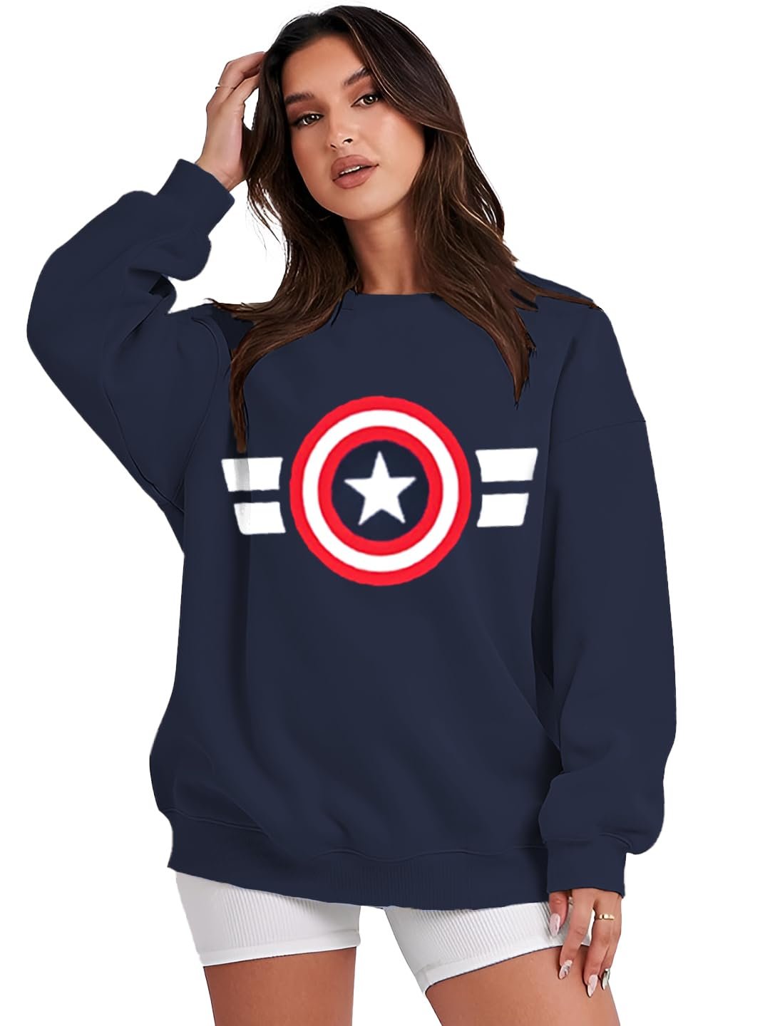 LEOTUDE Women's Boyfriend Fit Loopknit Sweatshirt | Full Sleeve Drop Shoulder | Sweatshirt for Women - Image 42