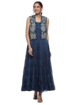 BIBA Women Georgette Anarkali Embroidered Kurta