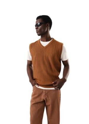 Hubberholme Men Acrylic Knitted Relaxed Fit Round Neck Sleeveless Sweaters 12